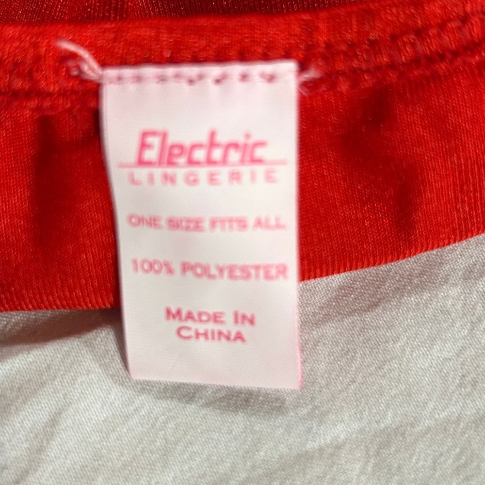 Electric Lingerie Vintage Y2K Red Asymmetrical Ruffle Hem Night Gown Slip OSFA - Picture 7 of 10